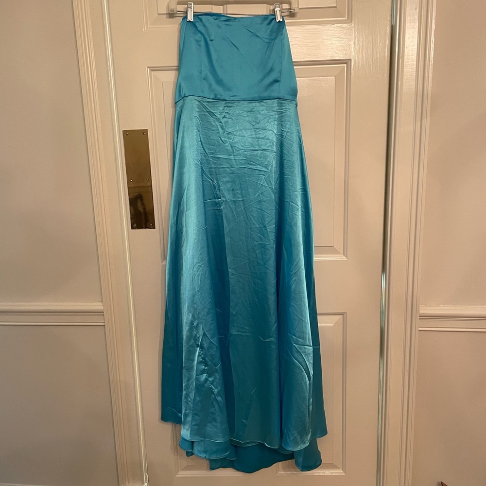 ANTONIO MELANI Blue Strapless Maxi Dress